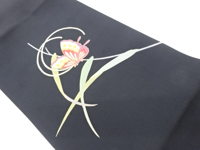 JAPANESE KIMONO / BUTTERFLY / LEAF PATTERN NAGOYA OBI